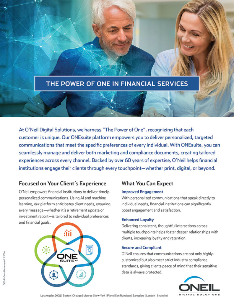 The Power of One in Financial Services